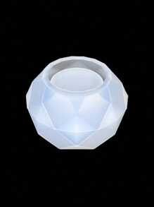 Diy Silicone Mold For Making Faceted Rhinestone Succulent Planter, Concrete & Gypsum Casting, Round Storage Box, Epoxy Resin Casting, Candle Making And Home Decoration - White Silicone Mold - View 5
