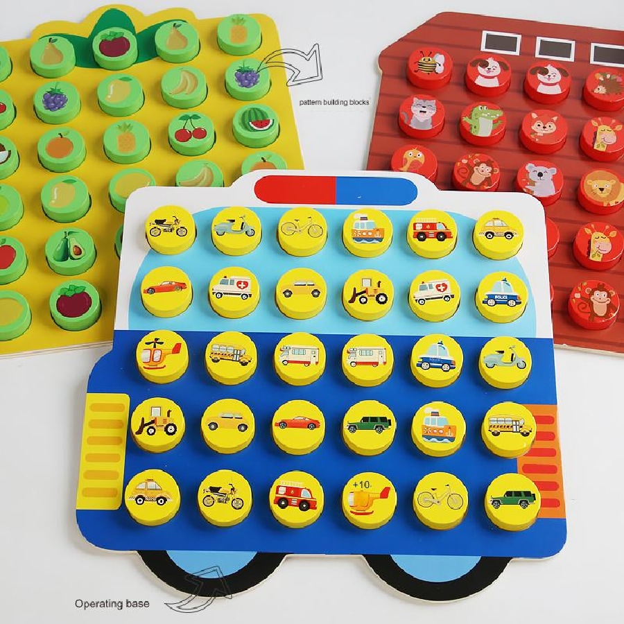 Flip-Schach Memory Spiel - Tier & Obst Memory Game Für Kinder Ab 3 Jahren