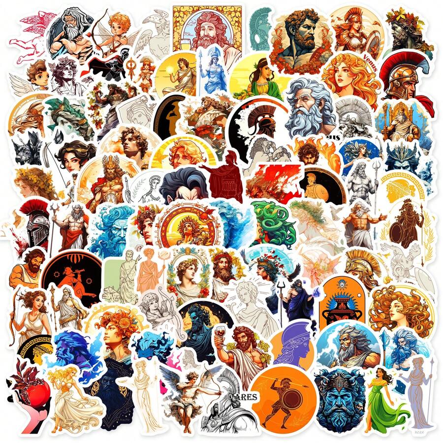 100pcs Greek Mythology Stickers Pack, Aesthetics Greek Mythology