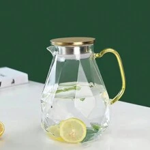1800毫升/60盎司玻璃液体容器，配不锈钢盖、鹰嘴式壶嘴，浅色硼硅酸盐玻璃材质，适用于冷萃咖啡、冰咖啡、散装茶叶、晒茶、冷水等，厨房饮品制作器具 - 透明 - 查看 2