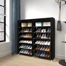 Zapatera Mueble Zapatos Organizador Varios Compartimientos - Negro - Ver 8