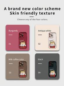 Koolife Cartoon Dragon Design Tpu Case With Stripes, Shockproof And Thickened Ripple Phone Case Compatible With Apple Iphone 12/13/14/15 Pro Max/Plus, Available In Four Colors. - Flower Jacket Cartoon Dragon-burgundy - View 2