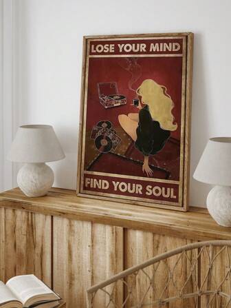 1pc  Black Vinyl Record Hanging Picture, Retro American Style Bar, Music Bar, Dining Bar, Wall Decoration Painting, Nostalgic Old Poster No Frame