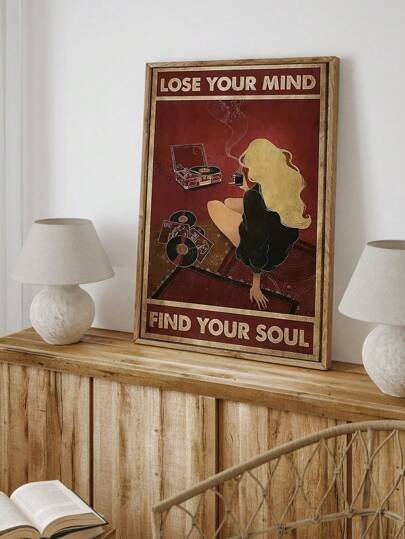 1pc Vintage Black Vinyl Record Wall Art, Retro American Style Bar, Music Bar, Restaurant Wall Decor, Nostalgic Old Poster (Unframed)