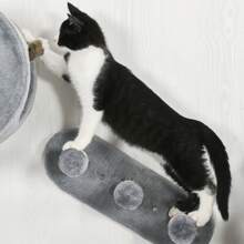 PawHut 4PCs Wall Mounted Cat Tree Cat Wall Furniture With Platforms, Steps, Scratching Post, Perch, Cat House For Indoor Cats - 灰色 - 查看 9
