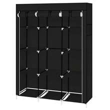 Portable Closet Organizer Wardrobe Storage Organizer With 10 Shelves Quick And Easy To Assemble Extra Space - Negro - Ver 9