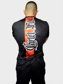 Playera deportiva Cartel Fit para hombre CARTF - Blanco y Negro - Ver 2