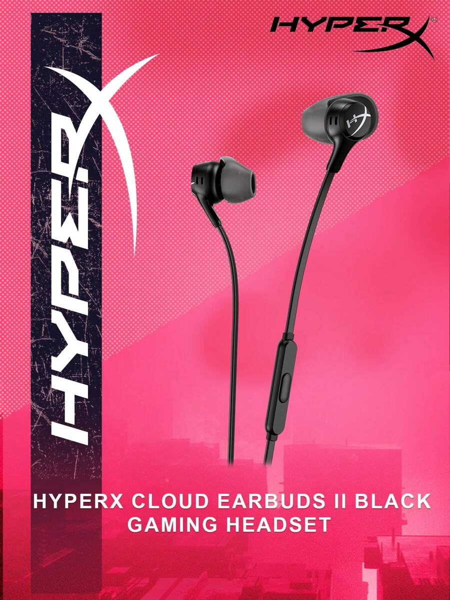 Hyperx Cloud Earbuds/cloud Earbuds Ii遊戲耳機,搭載麥克風,身臨其境的有線遊戲音頻,入耳式耳機 - 黑色 - 查看 1