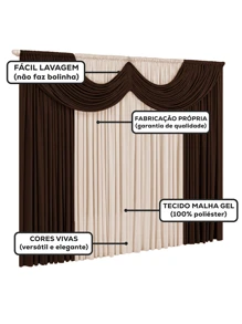 Curtains - 棕色和稻草色 - 查看 5