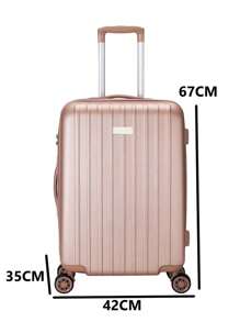 Conjunto 3 Mala De Bordo Viagem Nacional Internacional Com 4 Rodas 360º Com Trava De Encaixe , Cadeado Embutido , Divisório Interno , Extensor Extra - Rosê - Visão 3