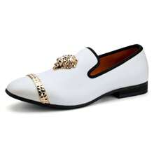 Men Loafers Men Luxury Wedding Dress Shoes Fashion Party Shoes For Men - trắng - Xem 2