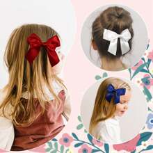 Oaoleer 10Pcs Ribbon Hair Bows For Girls, Hair Bow Clip Silk Bow Hair Clips, Satin Ribbon Hair Accessories For Toddlers Girls - Màu-1 - Xem 2