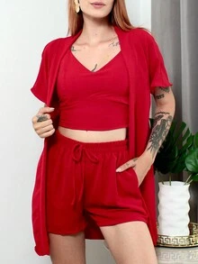 Women Two-Piece Outfits - 紅色 - 查看 7