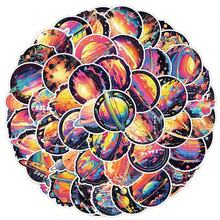 50pcs Space Themed Scrapbook Stickers - Multicolor - View 2