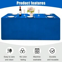 2 Pack Open Back Fitted Rectangle Tablecloths 72 X 30 Inch/96 X 30 Inch, Black Table Clothes For 6/8 Foot Tables, Washable Thick Polyester Fitted Table Cover For Parties, Wedding, Banquet, Trade Show