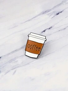 1pc Creative Coffee Cup Shaped Brooch Pin Cartoon Badge Can Be Paired With Clothes, Bags As Fashionable Jewelry Accessories, Suitable For Men And Women In Daily Wear