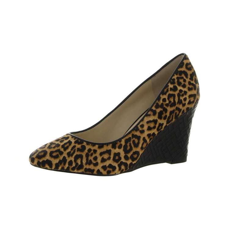 Cole Haan COLE HAAN Marit Womens Calf Hair Leopard Print Wedge Heels SHEIN USA