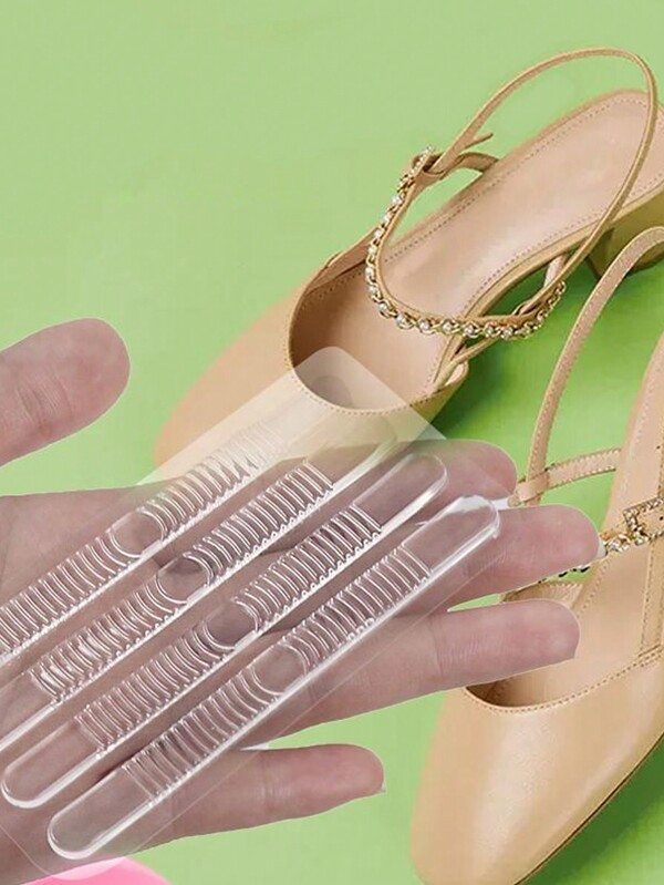 4pcs Transparent Silicone Anti-Slip Heel Grips
