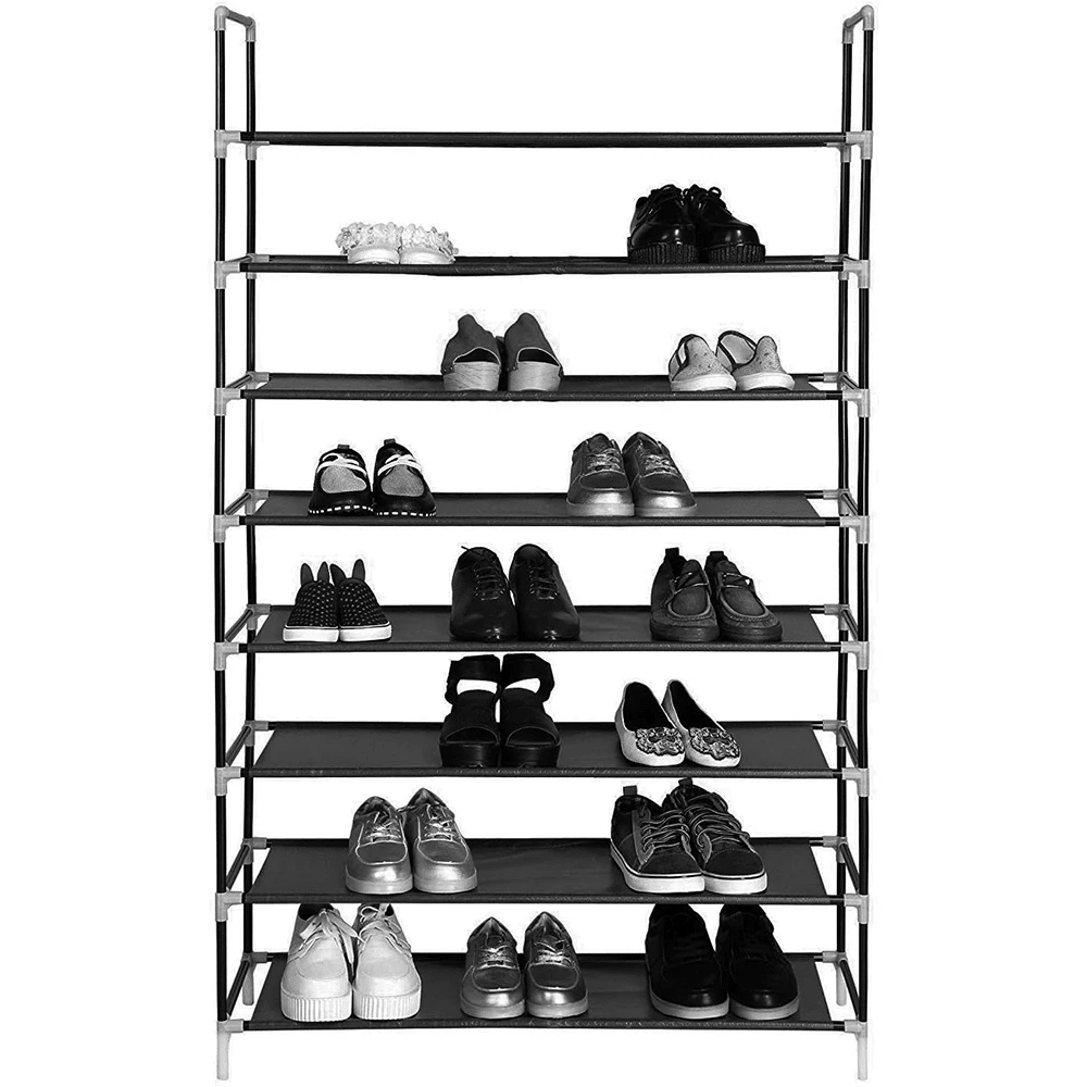 JOESTAR Shoe Rack,Storage Shelf For Shoes, Large Capacity 8 Layers Non-Woven Fabrics And Steel Shoe Rack,Boots, Entryway, Closet, Garage - Black - View 1