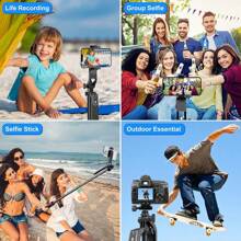 Treppiede per telefono estendibile, bastone per selfie, treppiede quadrupla con molletta per telefono all-in-one, portatile, accessorio per l'allenamento del golf - compatibile con telefoni Android, treppiede da viaggio per telefono con telecomando ricaricabile per telefono, Canon, GoPro, compatibile con e telefoni Android, per vacanze estive, viaggi, luce di riempimento, attività all'aperto, live streaming
