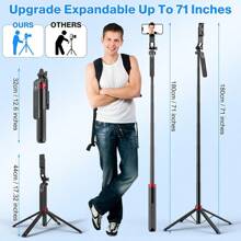 Treppiede per telefono estendibile, bastone per selfie, treppiede quadrupla con molletta per telefono all-in-one, portatile, accessorio per l'allenamento del golf - compatibile con telefoni Android, treppiede da viaggio per telefono con telecomando ricaricabile per telefono, Canon, GoPro, compatibile con e telefoni Android, per vacanze estive, viaggi, luce di riempimento, attività all'aperto, live streaming