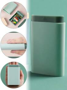 Mini Small Portable Travel Vitamin Box Pill Cases Container Organizer Storage Tablet 7 Days 6 Grids Medicine Fish Oils - Green - View 1