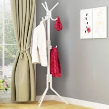 Perchero, Perchero de Metal con 9 Ganchos, 3 Patas, Colgar Abrigos, Chaquetas, Sombreros, Bolsos, para Pasillo, Dormitorio, Oficina - Blanco - Ver 2