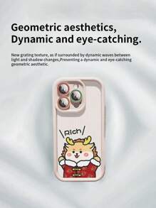 Koolife Cartoon Dragon Design Tpu Case With Stripes, Shockproof And Thickened Ripple Phone Case Compatible With Apple Iphone 12/13/14/15 Pro Max/Plus, Available In Four Colors. - Flower Jacket Cartoon Dragon-burgundy - View 3