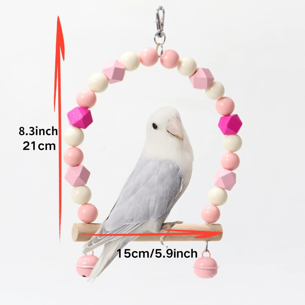 Wooden Bird Swing For Cockatiels Parrot Perch Hanging Toys Parakeets
