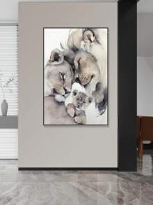 1入現代風獅子裝飾畫,客廳沙發背景牆壁掛畫,老虎和豹動物裝飾畫,無框 - 彩色 - 查看 2