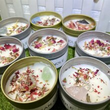 Natural Crystal Raw Stone Candle Amethyst Rose Quartz Home Yoga Meditation Decor Purified Air Scented Candle For Gifts Random - Random - View 7