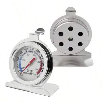 ميزان حرارة الفرن بحجم 2 بوصة بالإضافة إلى غلاف فولاذي، نطاق الحرارة: 100-600 درجة فهرنهايت/50-300 درجة مئوية، ميزان حرارة صناعي للمطبخ لطهي الطعام أو الخبز في الفرن، يناسب الفرن العادي وأفران الطهي والأجهزة الأخرى المستندة إلى الحرارة، ويحتوي على مؤشر منطقة حمراء واضحة على وجه الميزان، مما يجعله سهل القراءة. تصميم الميزان يشمل خطافًا ولوحًا، ويمكن تعليقه أفقيًا أو عموديًا بزوايا مختلفة، مما يسمح بتعليقه أو وضعه بسهولة في أماكن مختلفة، ويتميز الميزان بالقراءة الميكانيكية الفورية ودون الحاجة إلى استخدام البطارية. الميزان مصنوع من مادة الفولاذ المقاوم للصدأ، وهو غير قابل للكسر، مما يجعله يستخدم لفترة طويلة، وإضافة إلى ذلك فإن التصميم سهل التنظيف ومزود بعدسة زجاجية واقية مما يجعله جيدًا للاستخدام في الأفران.