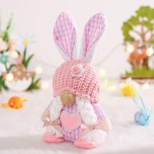 2pcs Easter Bunny Figurines, No-Face Doll & Home Decor Prop, Easter/Birthday Gifts - Multicolor - View 5