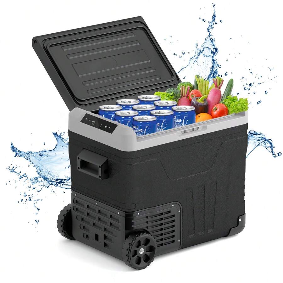 ICEPURE 12 Volt Portable Refrigerator, 53 Quart Car Refrigerator, RV Refrigerator With 12/24V DC 110-240V AC, Temperature Control Range -4℉-68℉, Freezer Fridge Cooler For Car, RV, Outdoor And Home Use - US A Type Plug(110-127V) - View 1