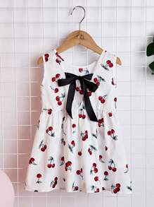 少女櫻桃印花連衣裙 - 彩色 - 查看 1