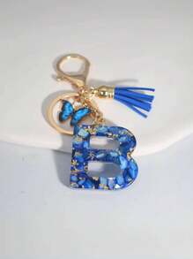 1 Miếng Không giới tính Dễ thương Tua Loại bướm Polyresin Chữ cái Móc chìa khóa , Cái túi Đồ trang trí , Hoàn hảo Qủa tặng Đối với Bạn - Xanh đậm - Xem 5