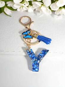 1 Miếng Không giới tính Dễ thương Tua Loại bướm Polyresin Chữ cái Móc chìa khóa , Cái túi Đồ trang trí , Hoàn hảo Qủa tặng Đối với Bạn - Xanh đậm - Xem 8