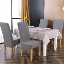 4 Stück Stretch Stuhlhussen Große Größe Stuhlbezug Schonbezüge Für Esszimmer, Hotel, Bankett - Hellgrau - Übersicht 6