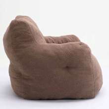 Soft Tufed Foam Bean Bag Chair With Teddy Fabric - Brown - View 7