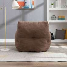 Soft Tufed Foam Bean Bag Chair With Teddy Fabric - Brown - View 5