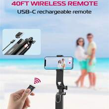 Treppiede per telefono estendibile, bastone per selfie, treppiede quadrupla con molletta per telefono all-in-one, portatile, accessorio per l'allenamento del golf - compatibile con telefoni Android, treppiede da viaggio per telefono con telecomando ricaricabile per telefono, Canon, GoPro, compatibile con e telefoni Android, per vacanze estive, viaggi, luce di riempimento, attività all'aperto, live streaming