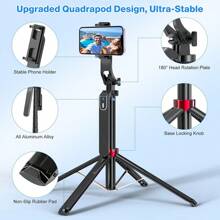 Treppiede per telefono estendibile, bastone per selfie, treppiede quadrupla con molletta per telefono all-in-one, portatile, accessorio per l'allenamento del golf - compatibile con telefoni Android, treppiede da viaggio per telefono con telecomando ricaricabile per telefono, Canon, GoPro, compatibile con e telefoni Android, per vacanze estive, viaggi, luce di riempimento, attività all'aperto, live streaming