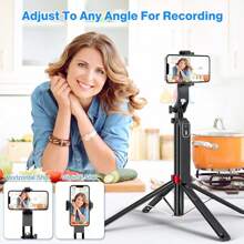 Treppiede per telefono estendibile, bastone per selfie, treppiede quadrupla con molletta per telefono all-in-one, portatile, accessorio per l'allenamento del golf - compatibile con telefoni Android, treppiede da viaggio per telefono con telecomando ricaricabile per telefono, Canon, GoPro, compatibile con e telefoni Android, per vacanze estive, viaggi, luce di riempimento, attività all'aperto, live streaming
