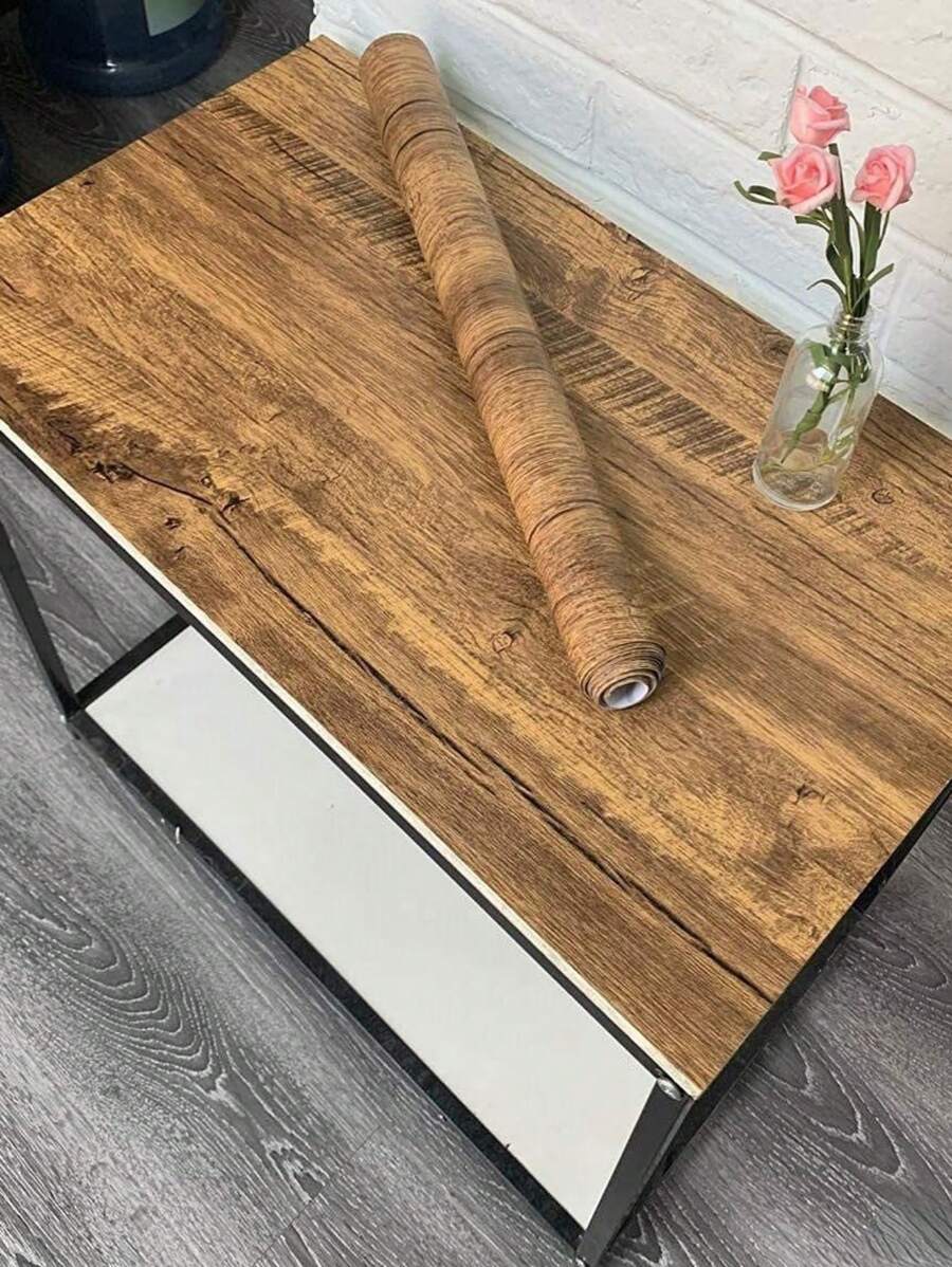 1 Roll Contact Paper Wood Wallpaper Distressed Wood Grain Contact Paper Rustic Wood Peel And Stick Wallpaper Waterproof Self Adhesive Wallpaper Removable Wood Look Wallpaper Roll Brown