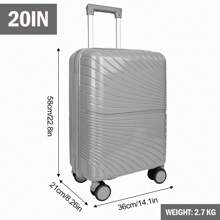 Asge Twin-Wheel Hardshell Luggage Set - M-L-XL Sizes For All Your Travels - Silver - View 7