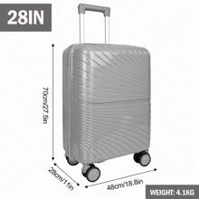 Asge Twin-Wheel Hardshell Luggage Set - M-L-XL Sizes For All Your Travels - Silver - View 9