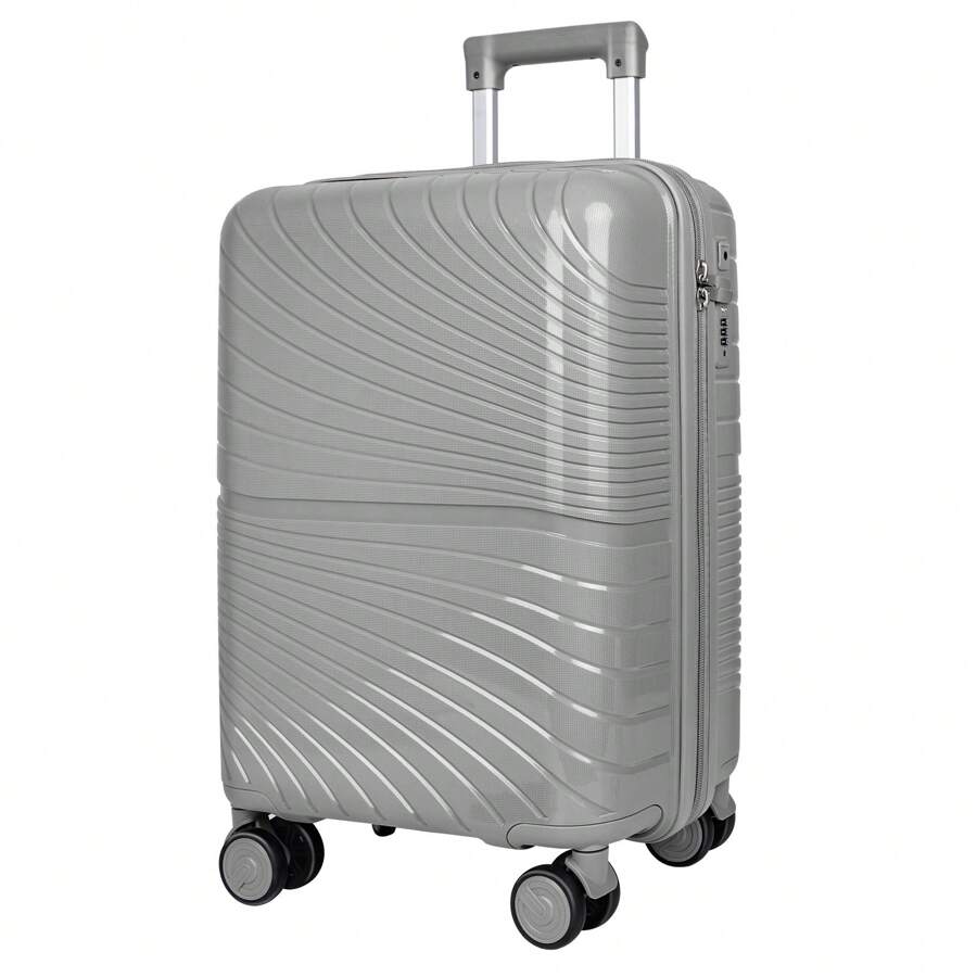 Asge Twin-Wheel Hardshell Luggage Set - M-L-XL Sizes For All Your Travels - Silver - View 1