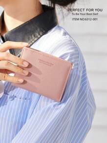 PFY PERFECT FOR YOU Perfect For You Pfy女款細長錢包,皮革三摺紋身卡套配鑰匙扣,拉鍊袋和id卡窗口 - 粉色 - 查看 2