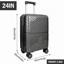 Asge Twin-Wheel Hardshell Luggage Set - M-L-XL Sizes For All Your Travels - Dark Grey - View 8