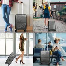 Asge Twin-Wheel Hardshell Luggage Set - M-L-XL Sizes For All Your Travels - Dark Grey - View 6